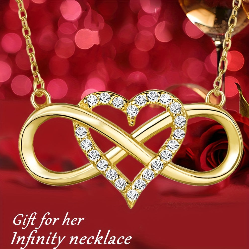 Heart Infinity Ring Pendant Necklace For Women