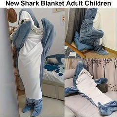 Shark Wearable Blanket Cozy Flannel Warm Hoodie Sleeping Bag
