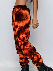 Tie Dye High Waist Harem Drawstring Pants