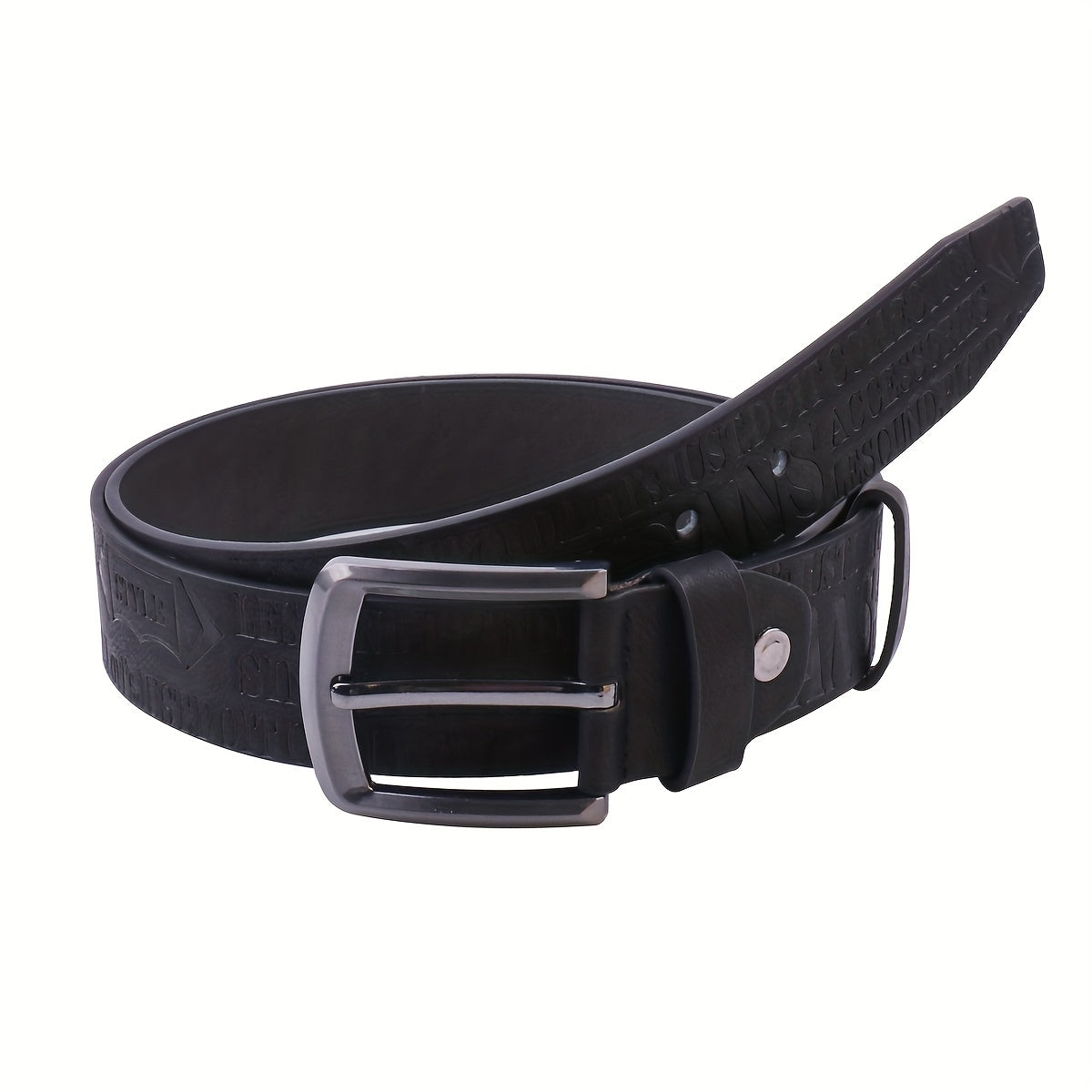 Stylish Letter Pressed Leather Belt for Men