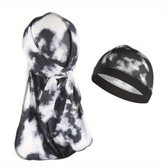 Spandex Durag & Wave Cap Set Hip Hop Head Wrap