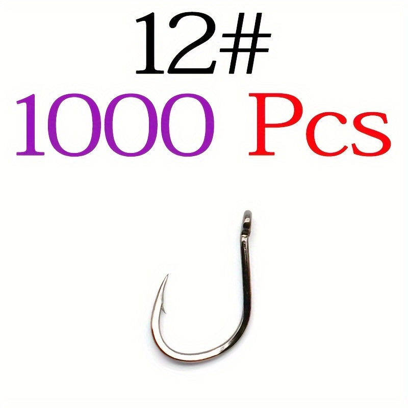 1000pcs High Carbon Steel Fishing Hooks 12 15 Barbed Fishhooks