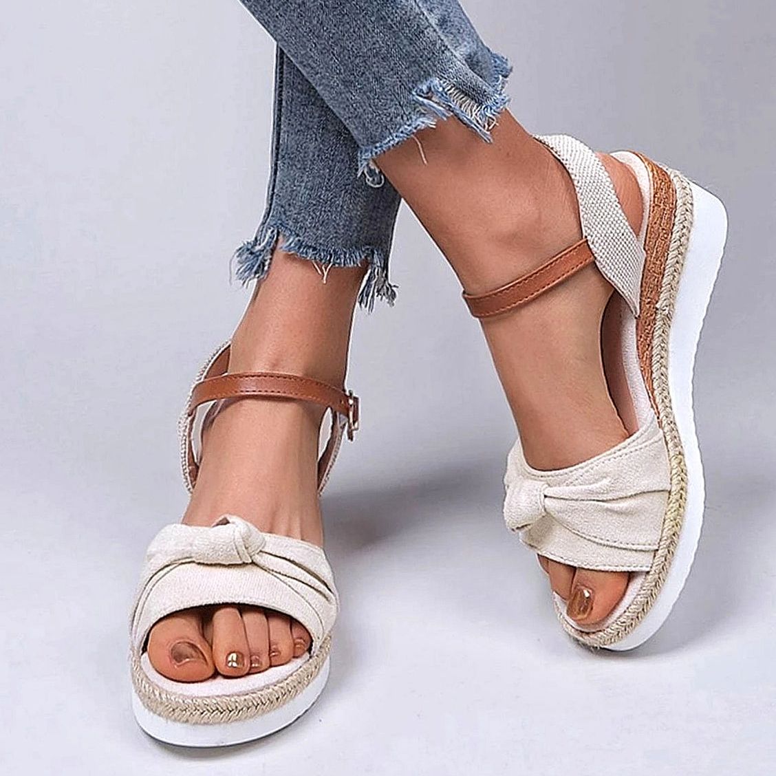 Women's Twist Knot Espadrille Wedge Sandals