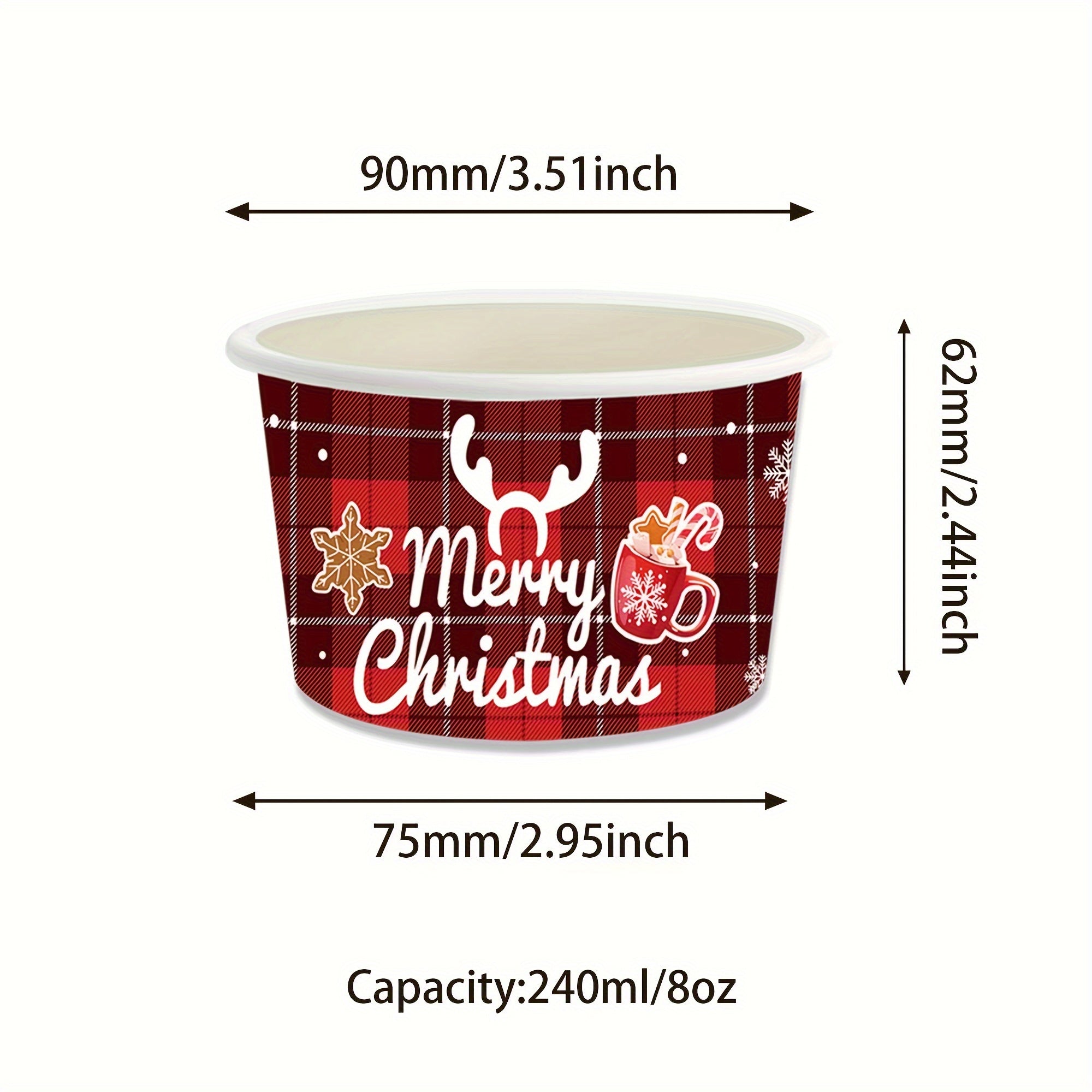 24 Christmas Treats Disposable Paper Bowls Ice Cream Bowls Christmas Decoration