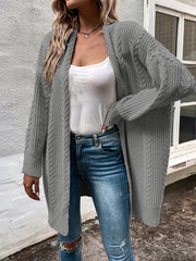 Cable Knit Open Front Cardigan