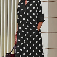 Polka Dot Button Up Shirt Dress