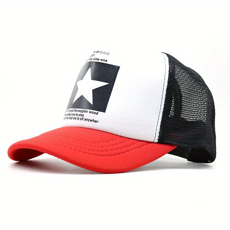 5 Point Star Graphic Mesh Baseball Cap for Summer