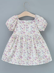 Sweet Bow Puffy Sleeve Dress Infant Toddler Princess Dress