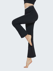 High Waist Bell Bottom Yoga Pants Loose Fit Fitness Bootleg Pants