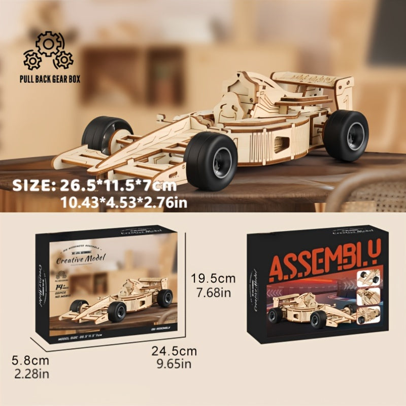 Wooden 3D Puzzle Car Set DIY Craft Kit - Ideal Hallow Gift