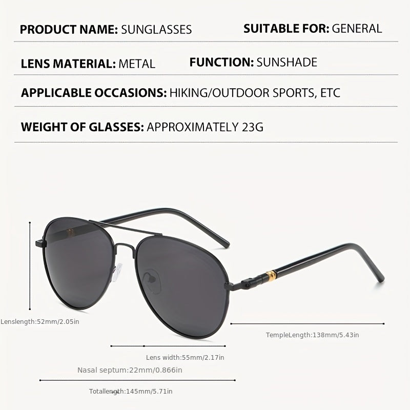 Men's Aviator Sunglasses with Zipper Case
