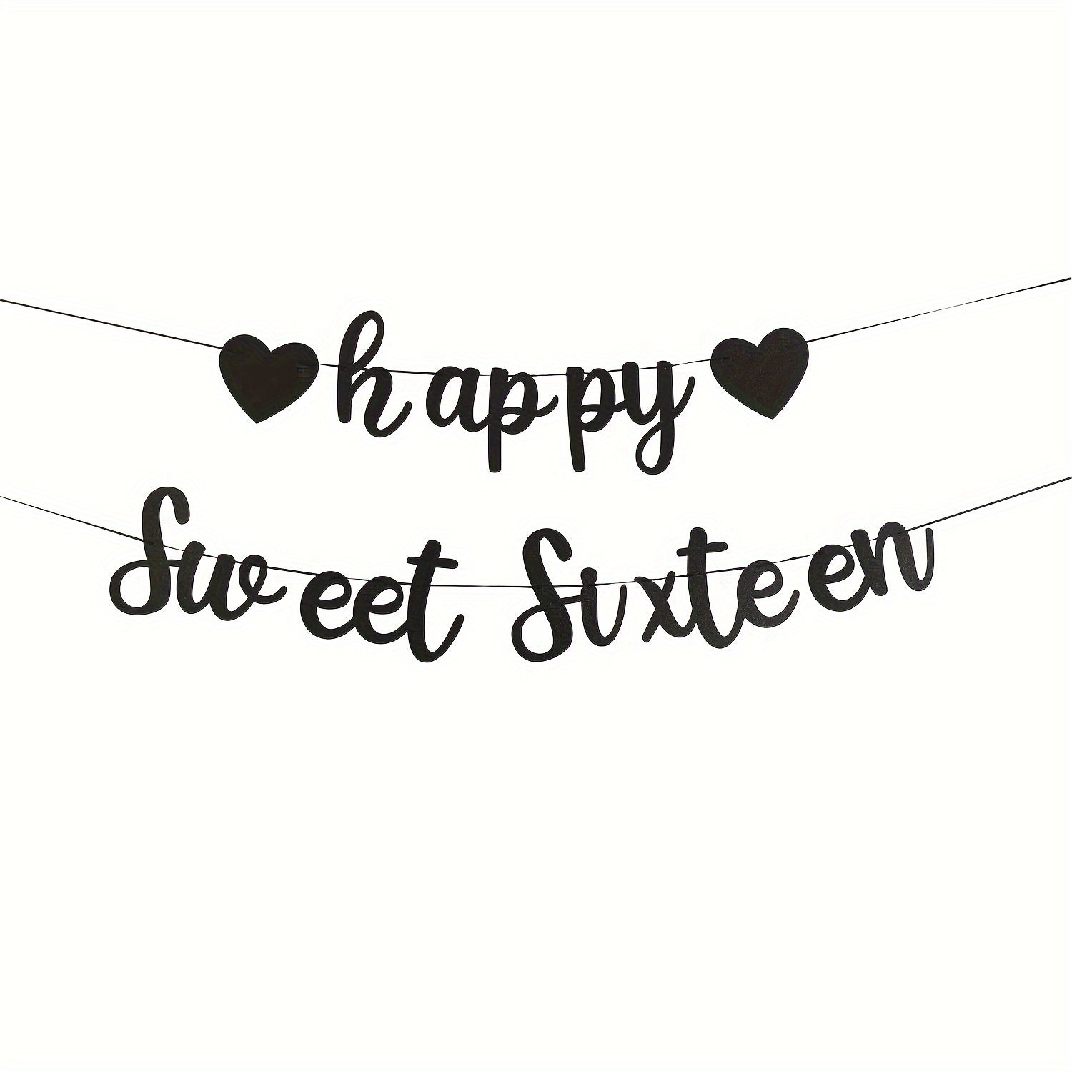 Sweet Sixteen Birthday Banner DIY Rose Golden Glitter Decorations