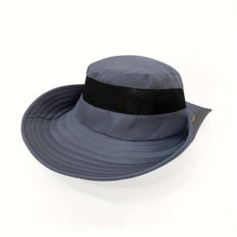 Big Brim Sun Protection Fishing Hat for Men Foldable Breathable Mesh Bucket Hat