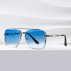 Gradient Brown Aviator Punk Sunglasses