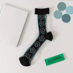 Heart Floral Mesh Socks Women's Stockings Hosiery