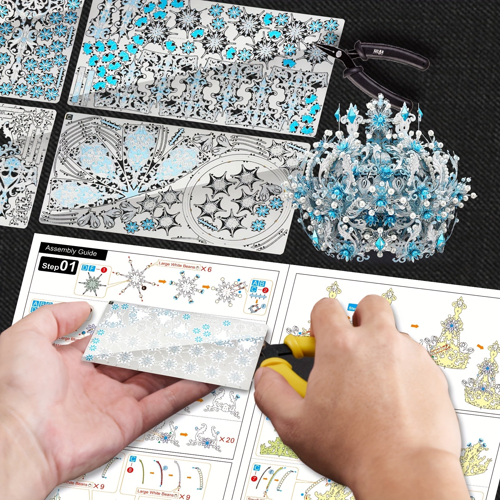 Piececool 3D Metal Puzzle Ice Rock Crown Model Kit