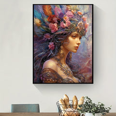 Women's Pattern Canvas Painting Poster Print Home Wall Decoration Art
