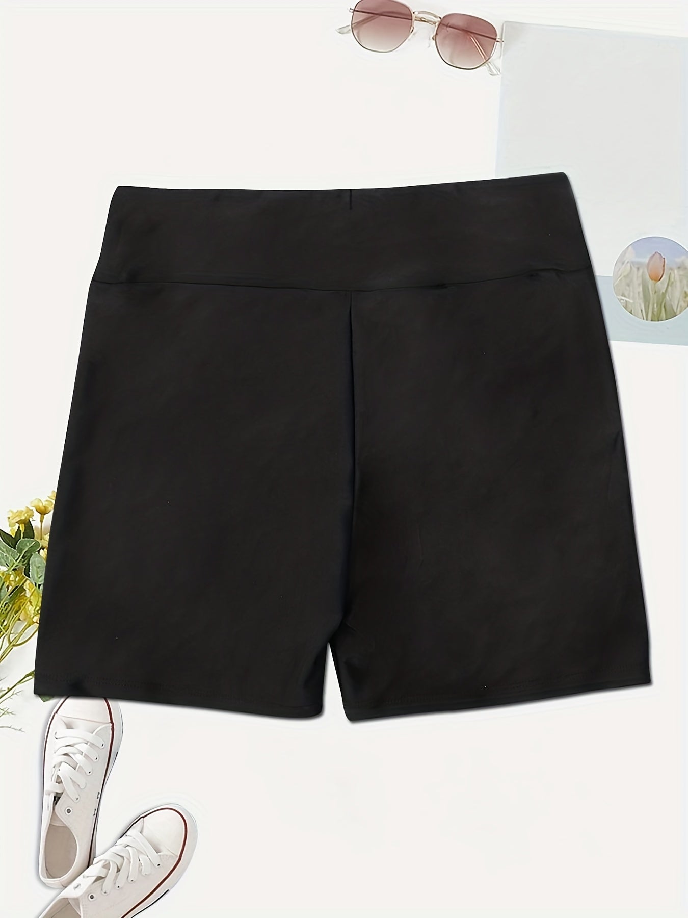 Butterfly Print High Waist Biker Shorts