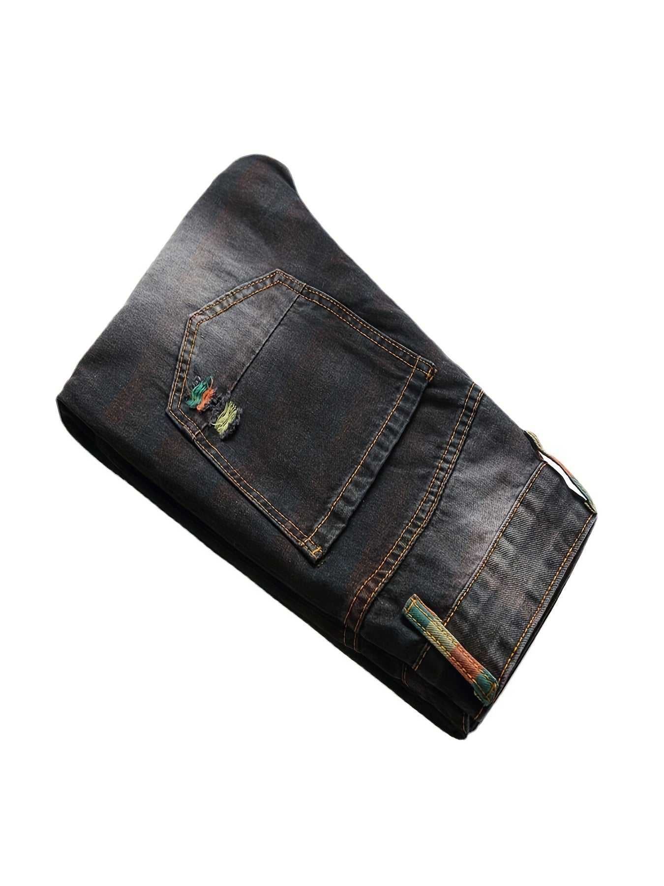 Men's Ripped Cotton Jeans Street Style Denim Pants