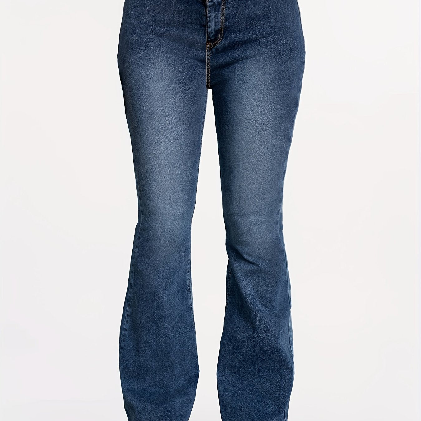 High Waist Flared Jeans Bell Bottom Wide Legs High Stretch