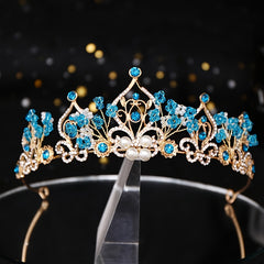 Crystal Crown Hair Accessories Princess Faux Pearl Rhinestone Head Jewelry