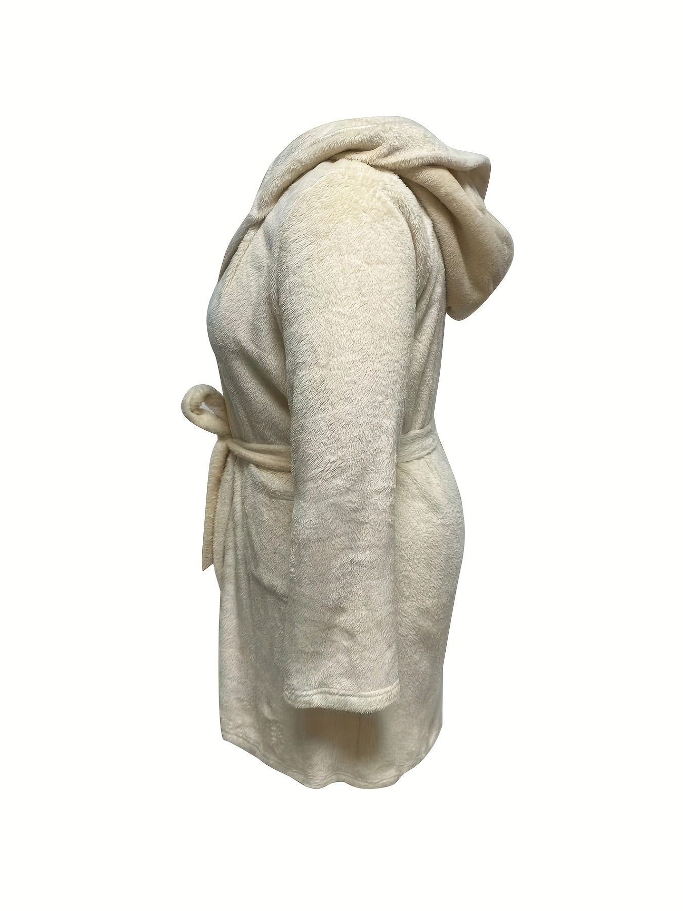 3D Ear Hooded Flannel Robe with Pockets