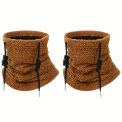 2pcs Unisex Neck Gaiters Windproof Balaclavas for Outdoor Cycling Brown