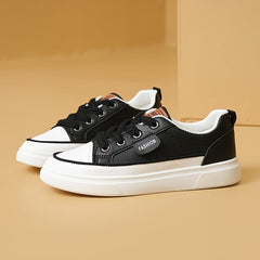 Women's Letter Pattern Lace-up Skate Shoes Soft Sole Athletic Sneakers