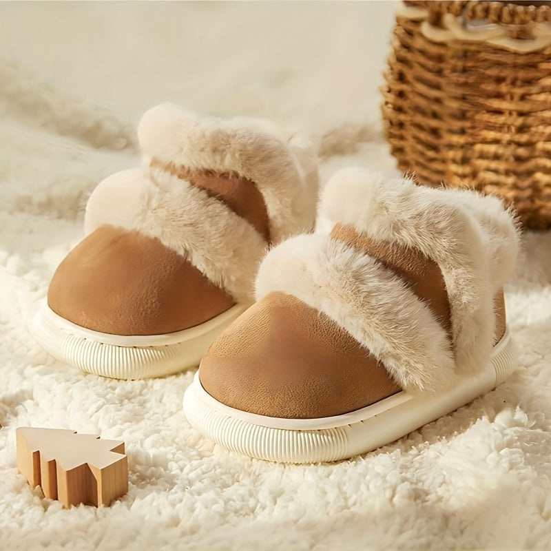 Girl's Cozy Snow Boots Warm Fleece Non-slip Ankle Plush Outdoor Hiking Shoes