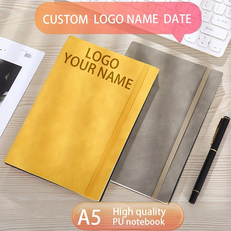 Personalized A5 PU Notebook - Yellow Cover