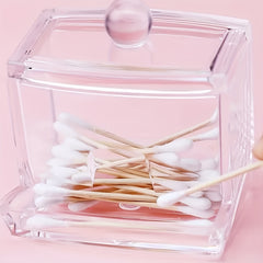 Acrylic Cotton Swabs and Ball Holder with Lid
