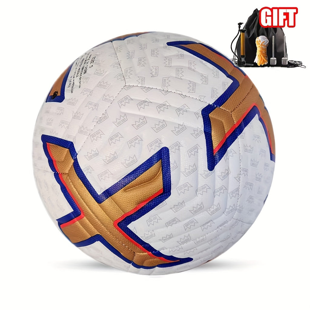 Official Size 5 PU Soccer Ball with Pump - Outdoor Competition Training