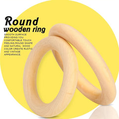 10pcs 90mm Natural Wood Rings Smooth Wooden Circles DIY Crafting