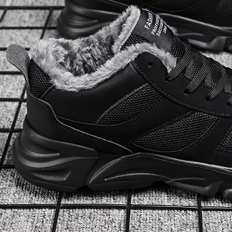Men's Fleece Walking Shoes, Warm & Non-Slip