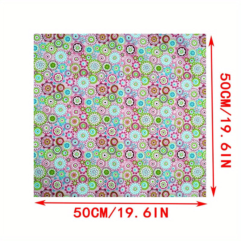 4pcs Multicolor Patchwork Fabric Cotton Quilting Material Floral Handcraf