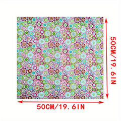 4pcs Multicolor Patchwork Fabric Cotton Quilting Material Floral Handcraf