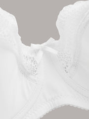 Lace Push Up Solid Bra Full Coverage Medium Stretch Bralette