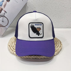 FREEDOM Eagle Patch Trucker Hat Embroidery Mesh Baseball Cap
