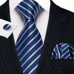 Barry Wang Men's Silk Ties Set Striped Neckties