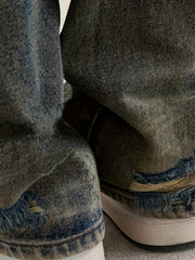 Men's Ripped Loose Fit Wide Leg Jeans
