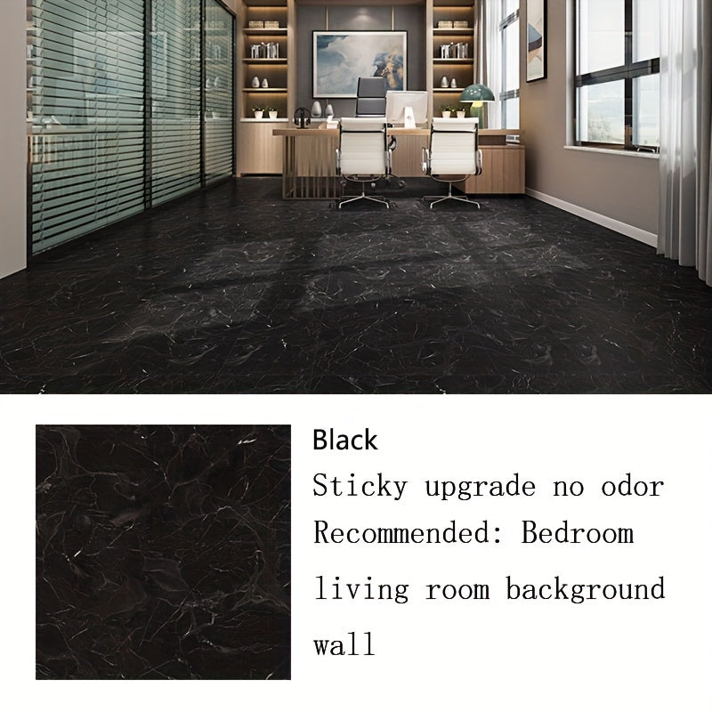 10pcs Marble Self Adhesive PVC Floor Tiles - Living Room Office Restaurant