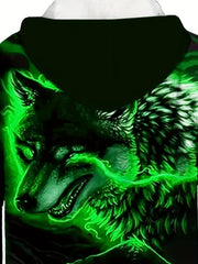 Stylish Wolf 3D Pattern Boys Sweatshirt Hoodie Spring Fall Outdoor Tops