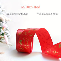 Christmas Ribbons Printed Ribbon Gift Wrapping Decoration