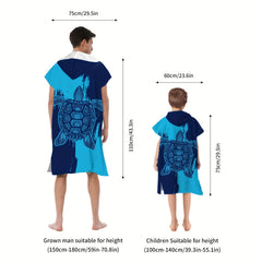 Microfiber Quick Drying Hooded Beach Bathrobe for Adults and Children