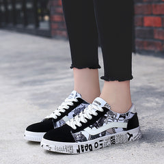 Women's Lace Up Canvas Board Sneakers Lightweight Low Top Sports Shoes