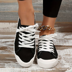 Women's Solid Flat Non Slip Skate Shoes Casual Breathable Outdoor Sneakers