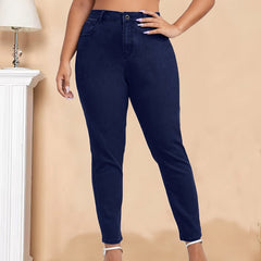 High Rise Skinny Jeans Women's Plus High Stretch Denim Pants