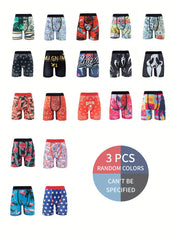 3pcs Men's High Stretch Boxer Briefs Breathable Shorts
