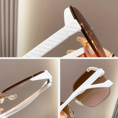 Polygonal Rimless Sunglasses UV400 Gradient Glasses