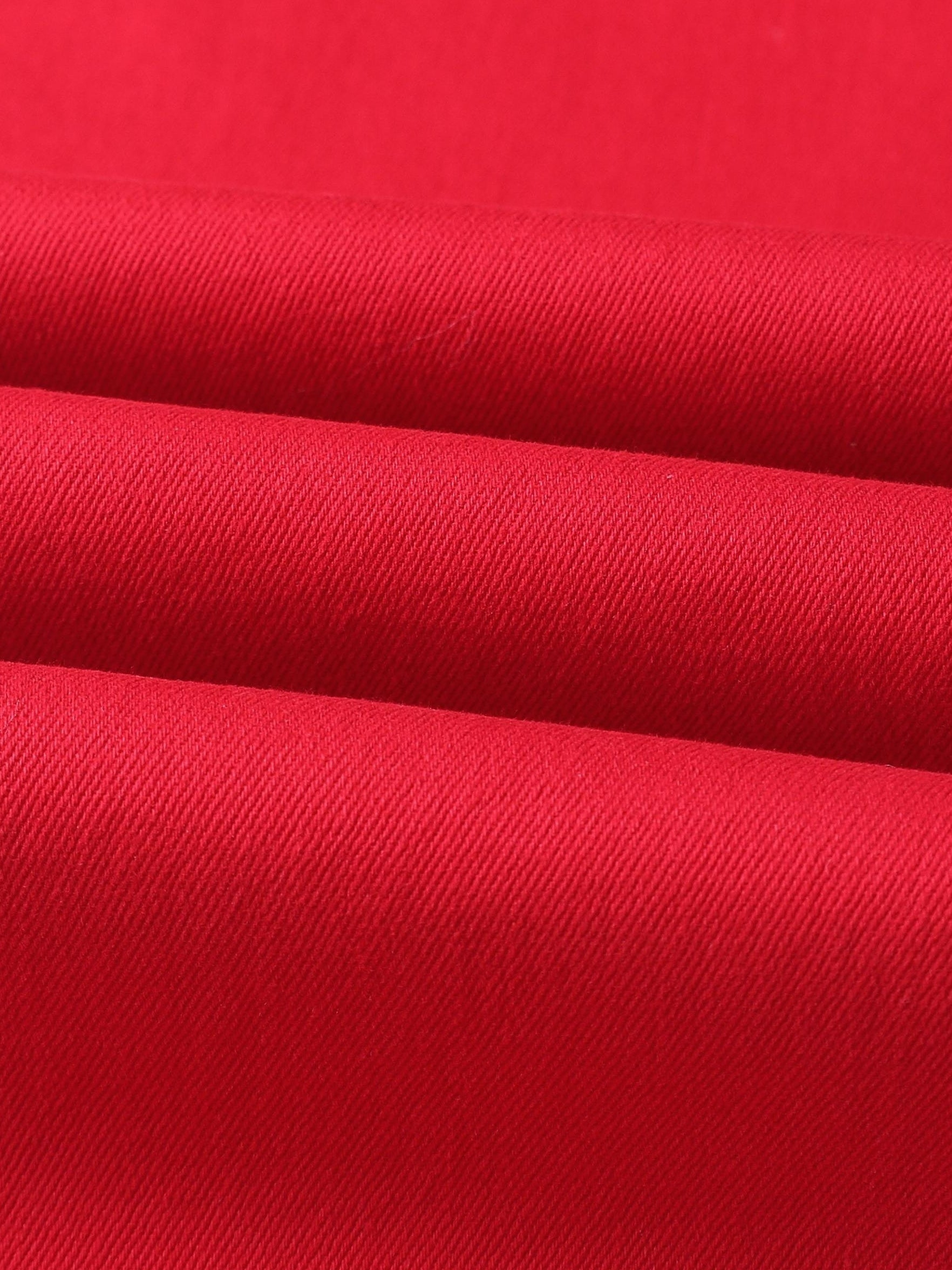 Vintage Slim Fit Red Denim Pants